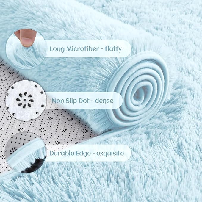 YJ.GWL Area Rugs for Living Room Bedroom, 8x10 Machine Washable Large Light - Image 3