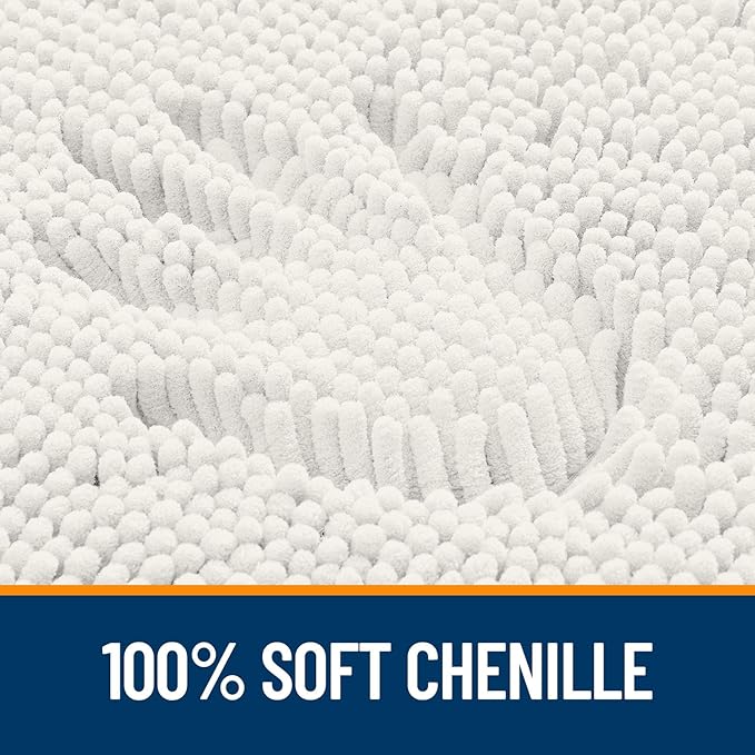 OLANLY Bathroom Rugs 32x20, Extra Soft Absorbent Chenille Bath Rugs, Rubber - Image 4