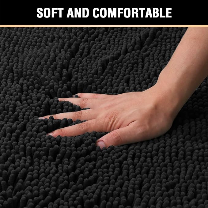 H.VERSAILTEX Bath Mat for Bathroom Non Slip Luxury Chenille Ultra Soft Bath - Image 4