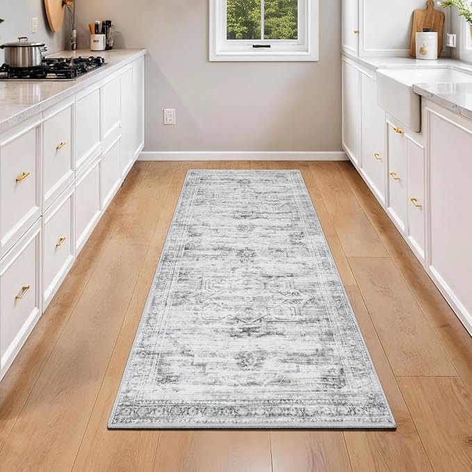 2×6 Washable Kitchen Runner Rug Non Slip, Soft Faux Wool Floor Carpets by Carpelux