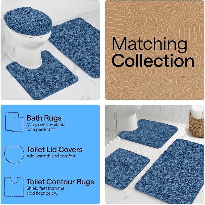 GORILLA GRIP Bath Rug Mat, Thick Soft Absorbent Chenille, Quick Dry Microfiber - Image 8