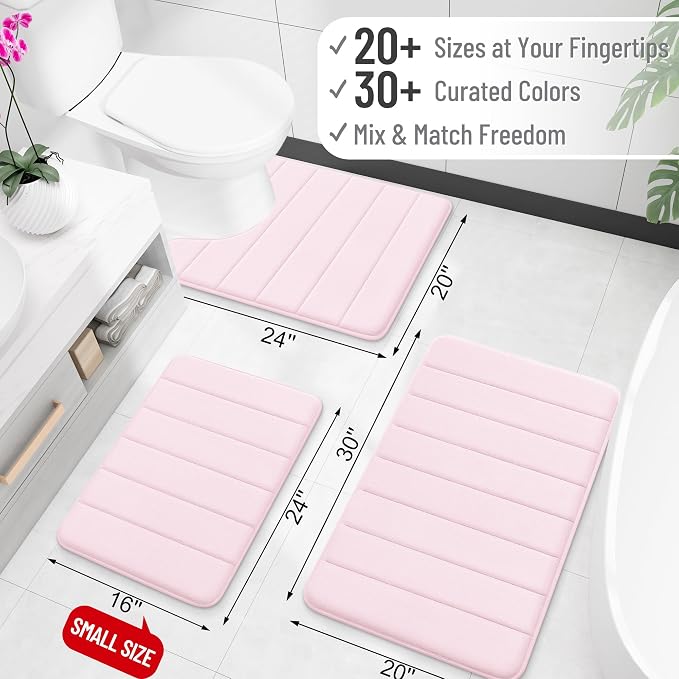 OLANLY Memory Foam Bath Mat 40x32, Super Soft Absorbent Bathroom Rugs, Quick Dry - Image 2