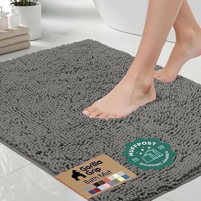 GORILLA GRIP Bath Rug Mat 60x24, Soft Absorbent Chenille, Quick Dry Microfiber by Unknown