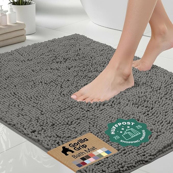 GORILLA GRIP Bath Rug Mat 60x17, Soft Absorbent Chenille, Quick Dry Microfiber by Unknown