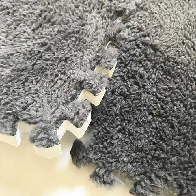 smabee Interlocking Carpet Shaggy Soft EVA Foam Mats Fluffy Area Rugs - Image 6