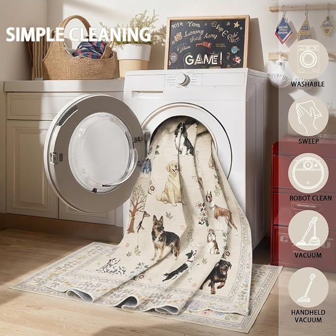 Washable 6x9 Dog Area Rugs, Soft Bedroom Rug - Image 6