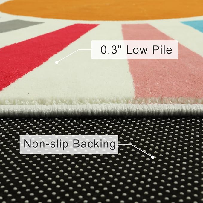 STARUIA Boho Washable Rug 5 Ft Round Area Rug - Image 5