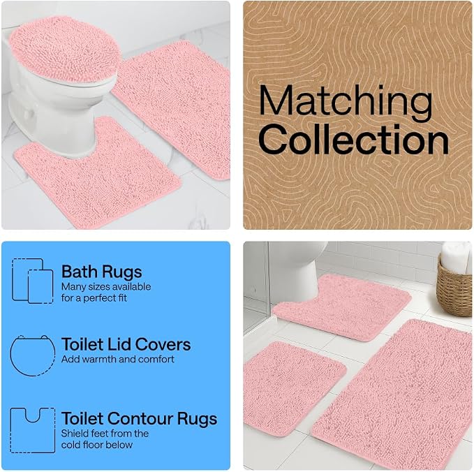 GORILLA GRIP Bath Rug Mat 60x24, Soft Absorbent Chenille, Quick Dry Microfiber - Image 8