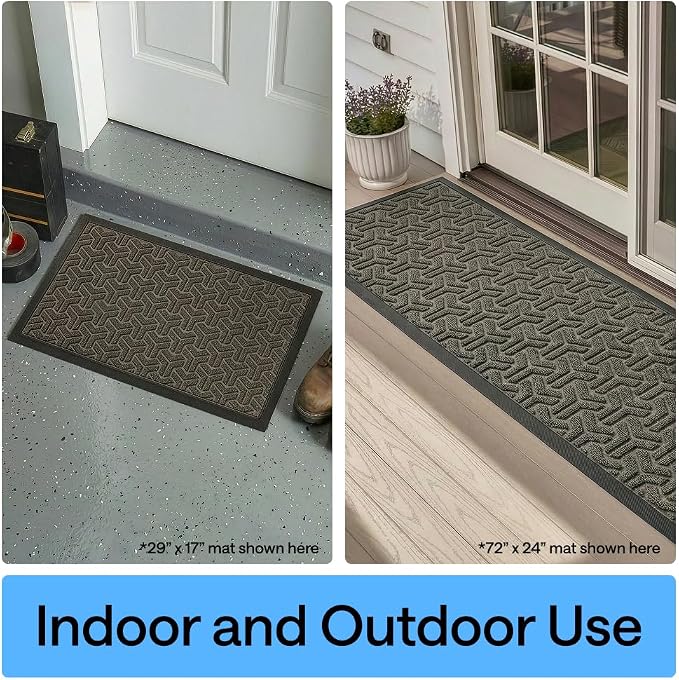 GORILLA GRIP 100% Waterproof All-Season WeatherMAX Doormat 35x23, US Designed - Image 10