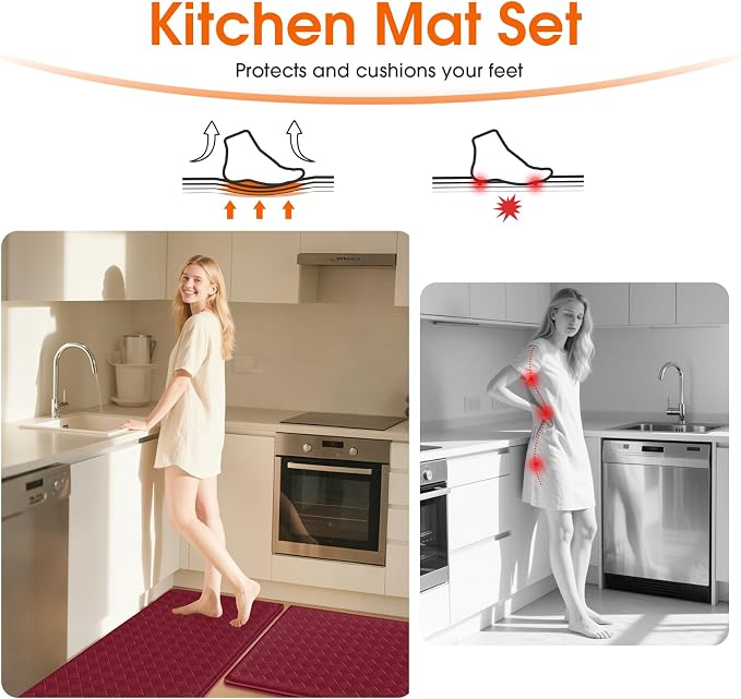 TranquilRelax Kitchen Mats, Cushioned Anti Fatigue Kitchen Mats - Image 7