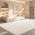 Creamy White Rabbit Plush Rug 4'x6', Fluffy Shaggy Area Rug by CHOVY