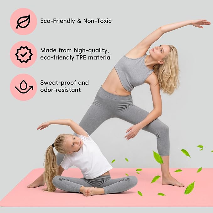 Extra Wide Yoga Mat 72" x 32", 6mm Non Slip TPE Exercise Mat - Image 6