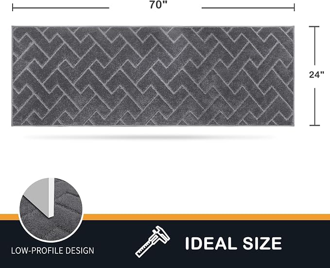 PURRUGS Dirt Trapping Door Mat 24" x 70", Non-Slip Machine Washable Entry Rug - Image 2