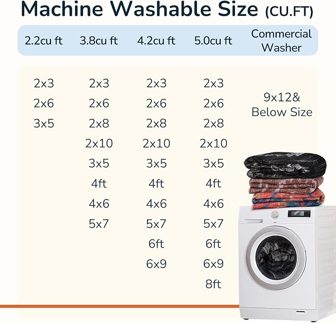 BESTSWEETIE Area Rug 6x9 Rug Machine Washable Rug Non-Slip Low Pile Print - Image 5