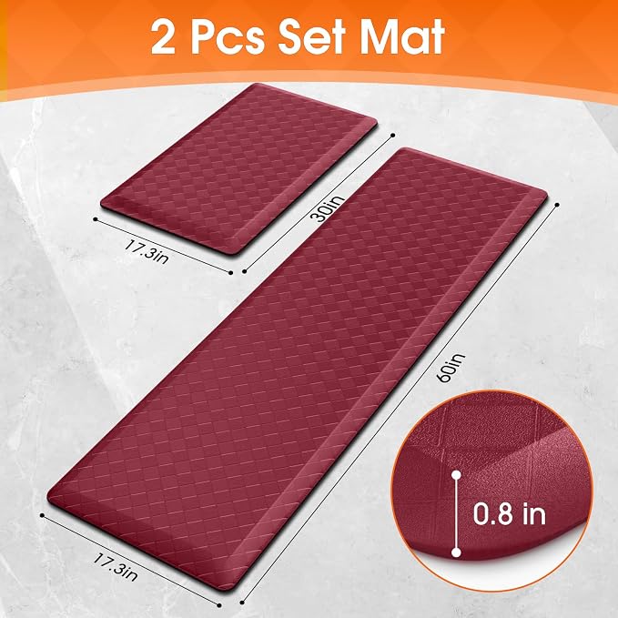 TranquilRelax 4/5 Inch Thick 2-Piece Anti-Fatigue Kitchen Mats, Cushioned - Image 2