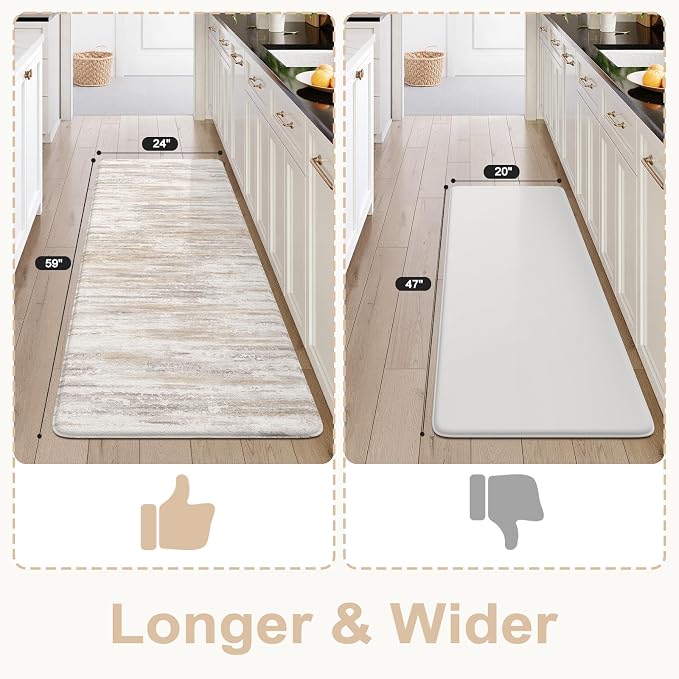 KIMODE Anti Fatigue Mats for Kitchen Floor, Farmhouse Kitchen Runner Rugs - Image 2
