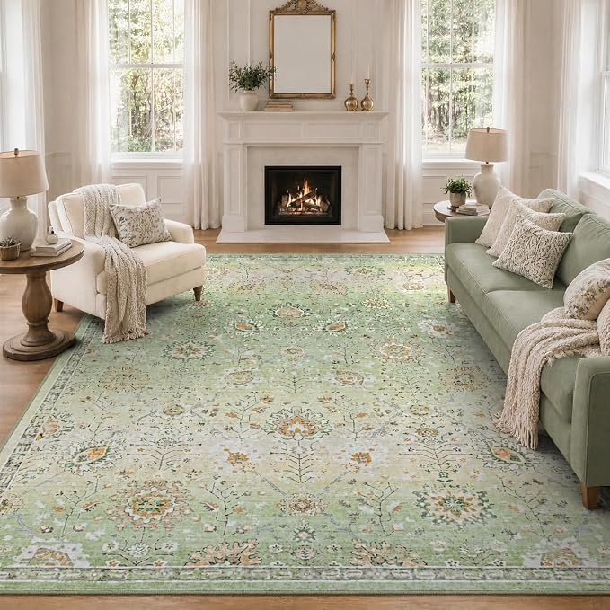 Lahome Flavie 5x7 Sage Green Rugs by Lahome