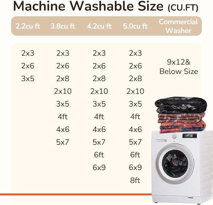 BESTSWEETIE Area Rug 2x6 Rug Machine Washable Non-Slip Low Pile Print Pattern - Image 7
