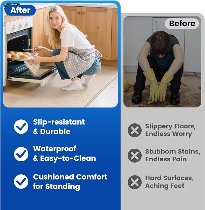 KitchenClouds Kitchen Mats for Floor, Non Slip Anti Fatigue Mats for Kitchen - Image 6