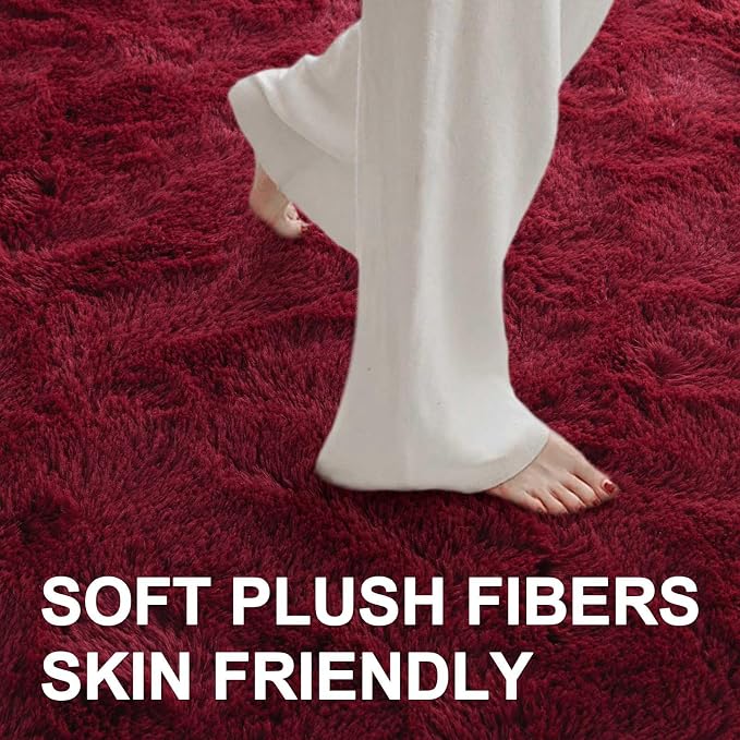 Area Rugs for Living Room, 5x8 Feet Soft Fluffy Shagg Plush Rug High Pile Large - Image 4
