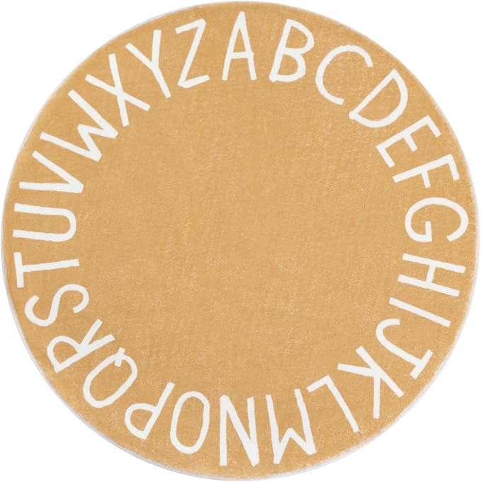 Topotdor Round Kids Play Rug Alphabet Nursery Area Rug Extra Large Soft by Topotdor