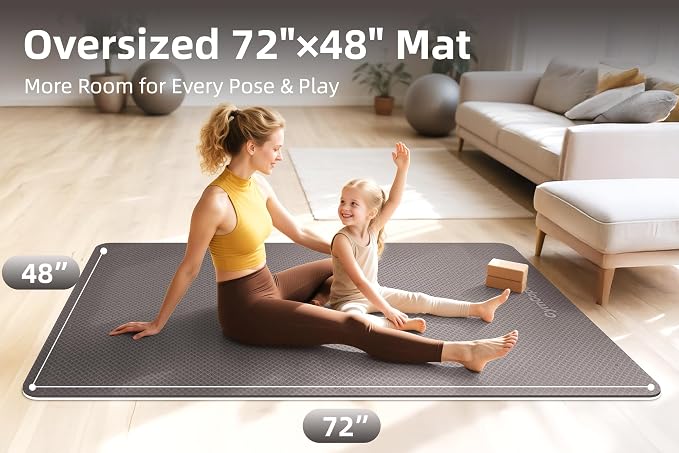 Extra Large Yoga Mat – 72"x48" or 78"x57", 1/4"–1/2" Thick Mat - Image 8