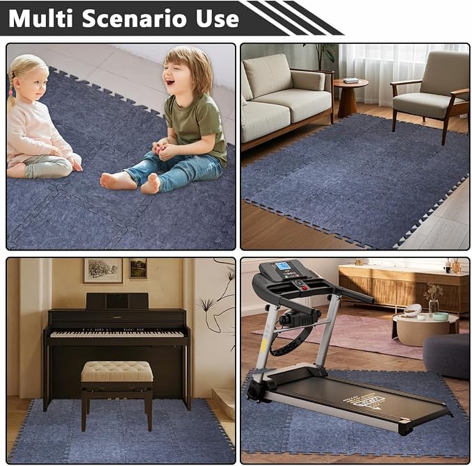 16 Pieces Thick Sound Absorbing Interlocking Floor Mats, High Density Piano - Image 6
