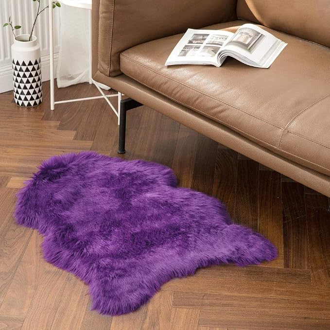 MIULEE Luxury Super Soft Fluffy Area Rug Faux Fur Sheepskin Rug Decorative - Image 6