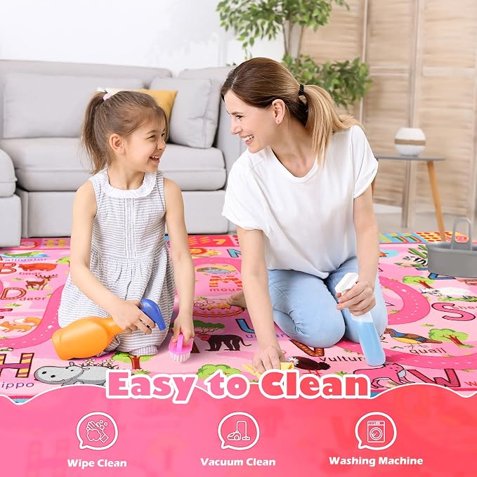 Terrug Kids Rug for Playroom, Educational Classroom Rug for Kids Room, Washable - Image 10