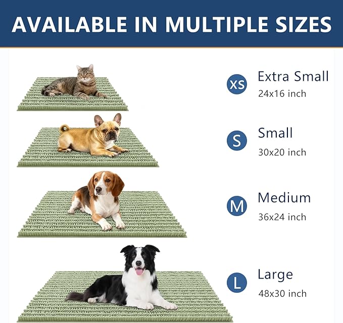 Smiry Dog Door Mat for Muddy Paws 36x24, Absorbent Dirt Trapper, Non-Slip - Image 3