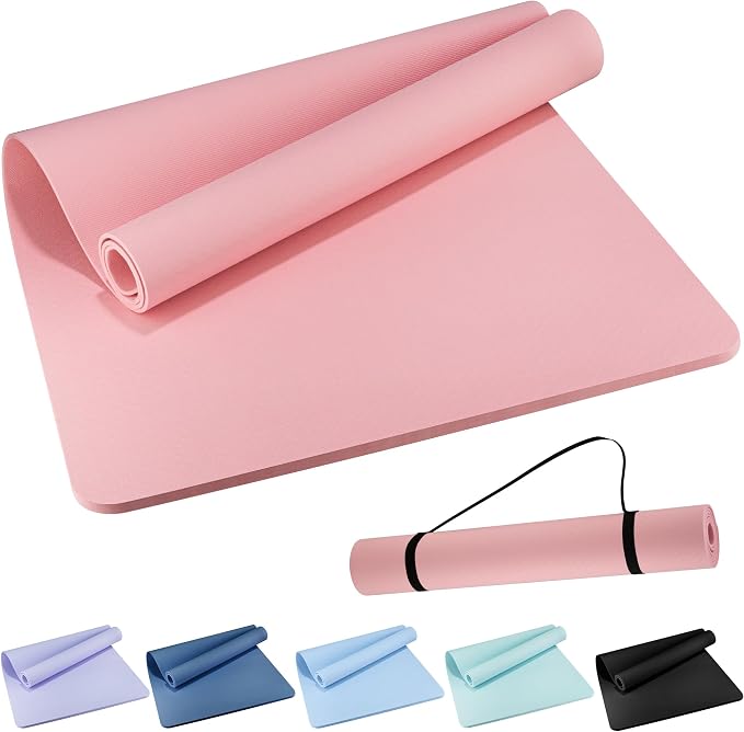 Extra Wide Yoga Mat 72" x 32", 6mm Non Slip TPE Exercise Mat by wimwum