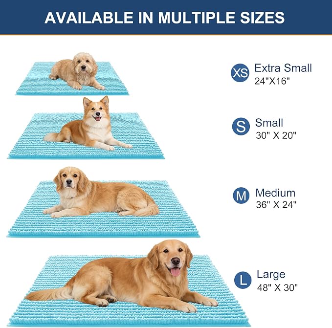 OLANLY Dog Door Mat for Muddy Paws 24x16, Ultra Absorbent Chenille Mud Doormat - Image 2