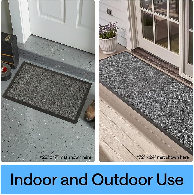 GORILLA GRIP 100% Waterproof All-Season WeatherMAX Doormat, US Designed Natural - Image 9