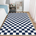 Terrug Navy and White Checkered Rug by TerrugHomeDecor