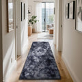 Soft Runner Rugs for Bedroom, Mottling Dark Grey 2x8 Runners for Hallways by Yongyangjuxi