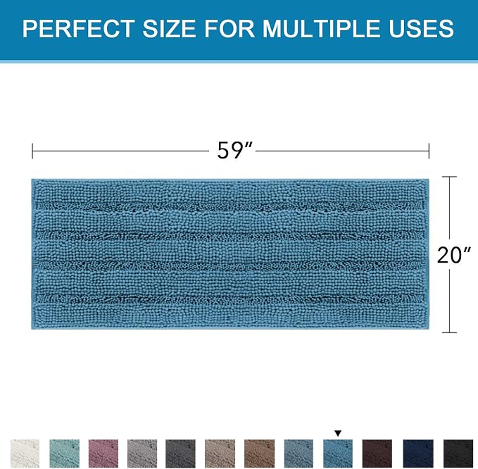 H.VERSAILTEX Bathroom Rugs Bath Mat Runner Rug Non Slip Kitchen Rug Extra Long - Image 2