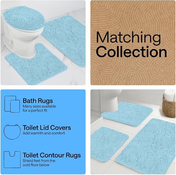 GORILLA GRIP Bath Rug Mat 30x20, Thick Soft Absorbent Chenille, Quick Dry - Image 8