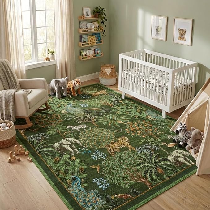 GarveeHome Jungle 8x10 Area Rug Washable Rugs - Image 4