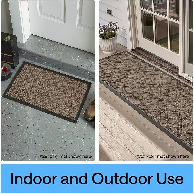 GORILLA GRIP 100% Waterproof All-Season WeatherMAX Doormat, US Designed Natural - Image 10