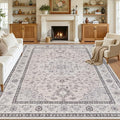 Area Rugs 9x12 Living Room: Vintage Boho Neutral Washable Rug Indoor Soft Large by Luxturiy