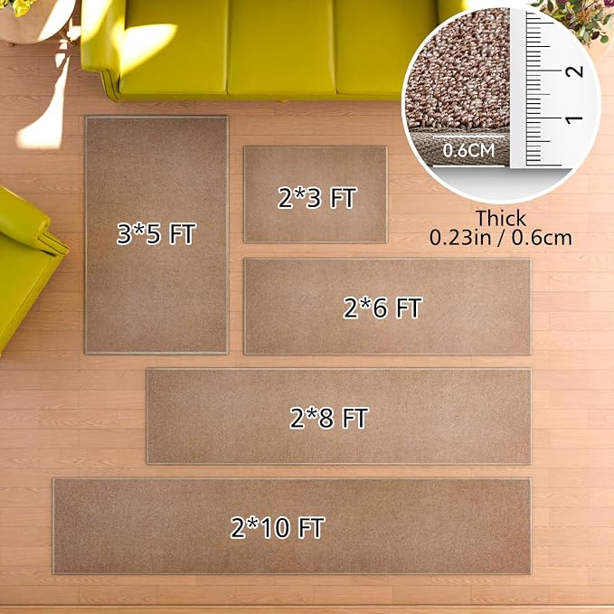 Area Rug with Non Slip Rubber Backing, Washable Soft Floor Carpet - Image 2