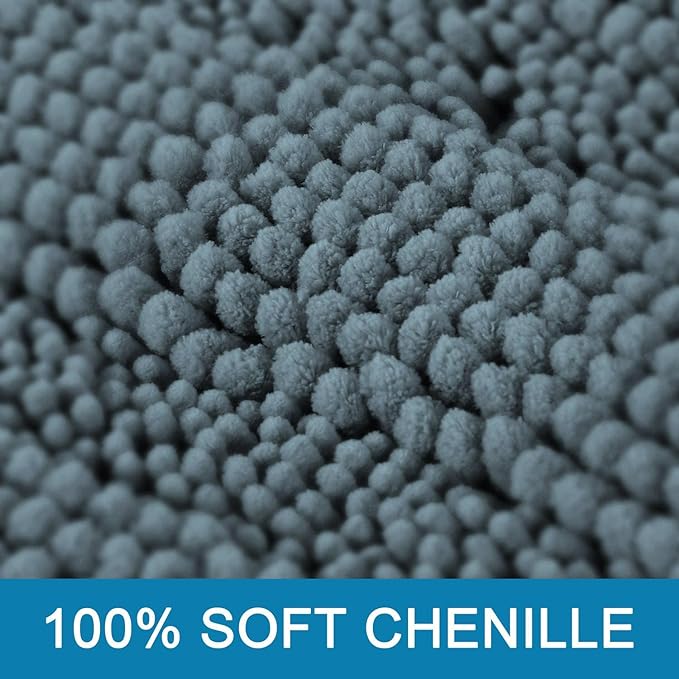 Non Slip Thick Shaggy Chenille Bathroom Rug Mat Set Extra Soft and Absorbent - Image 3