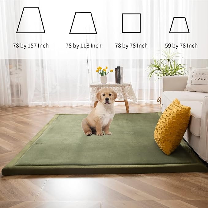 MAXYOYO Coral Velvet Area Rug, Thick Japanese Tatami Mat Living Room Carpet - Image 7