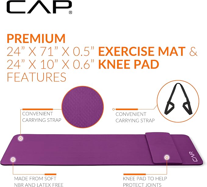 CAP Barbell 1/2-Inch High Density Exercise Yoga Mat - Image 3