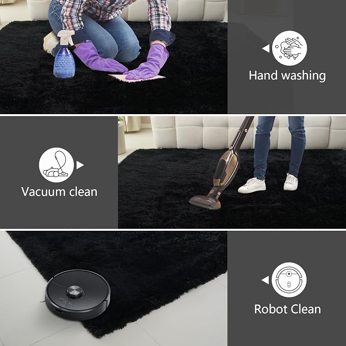 Shag Runner Rug for Bedroom Living Room 3x7 Upgrade Non-Slip Fluffy Soft - Image 5