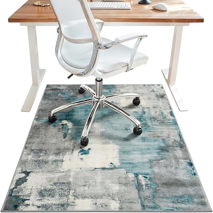 36"x60" Office Chair Mat for Hardwood Tile Floor, Under Desk Carpet Protector by BESBLEE