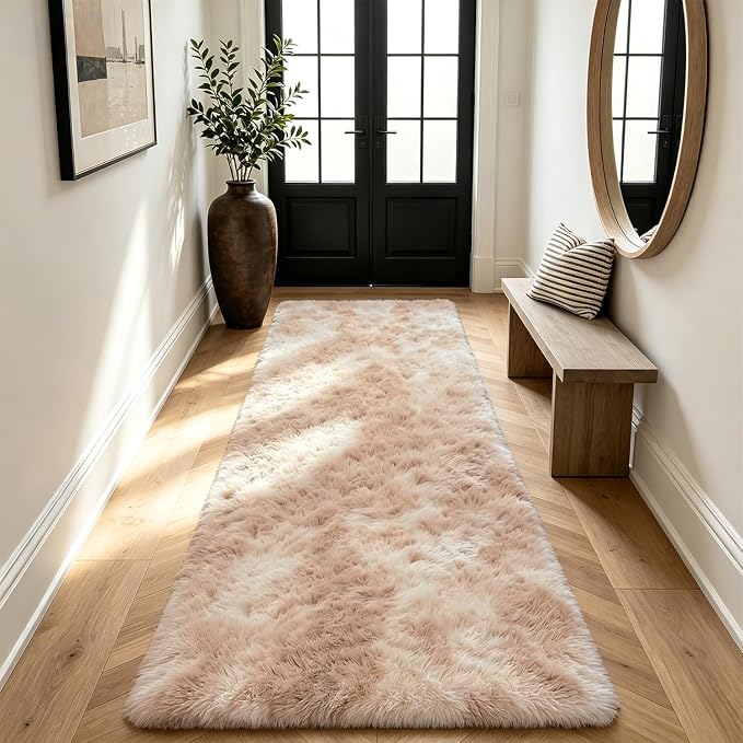 Shag Runner Rug for Bedroom Living Room 3x7 Upgrade Non-Slip Fluffy Soft - Image 6
