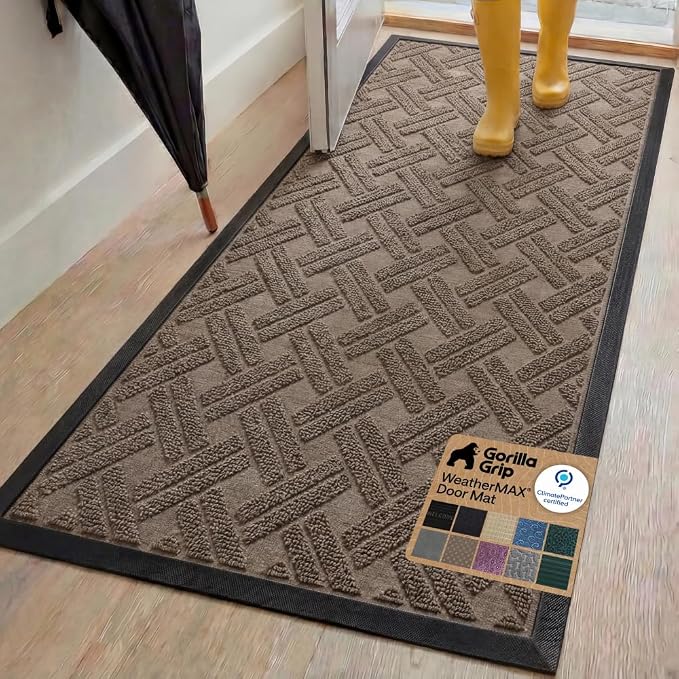 GORILLA GRIP 100% Waterproof All-Season WeatherMAX Doormat, US Designed Natural by Unknown