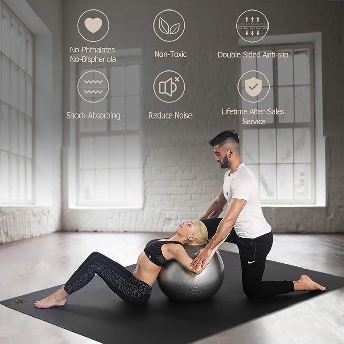 GXMMAT Large Yoga Mat 12'x6'/10'x6'/6'x8', Extra Thick Workout Mats - Image 5