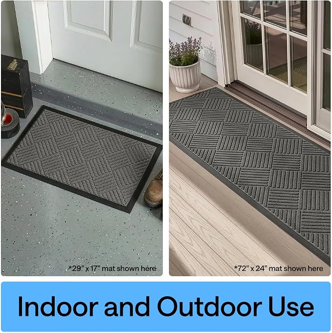 GORILLA GRIP 100% Waterproof All-Season WeatherMAX Doormat US Designed Natural - Image 9